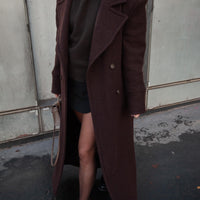 CLYDE manteau choco laine