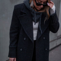 CLYDE manteau anthracite laine