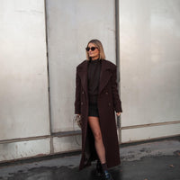 CLYDE manteau choco laine