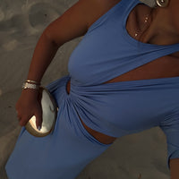 MILOS robe bleu azur