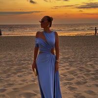 MILOS robe bleu azur