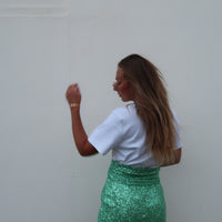 CORFOU jupe sequin saphir
