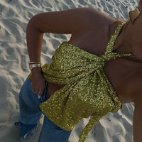 CORFOU jupe sequin anis