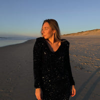 ARCHIVES blouse sequin noire