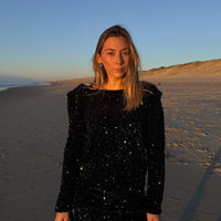 ARCHIVES blouse sequin noire