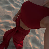 MADI robe longue terracotta