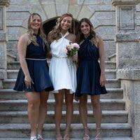 MALENGA robe navy satin