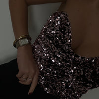 CROSBY bustier sequin rose