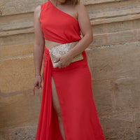 MADI robe longue corail