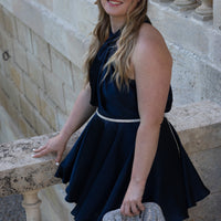 MALENGA robe navy satin