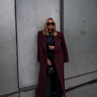 CLYDE manteau burgundi laine