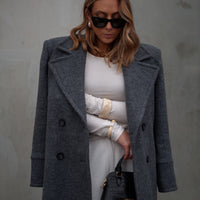 CLYDE manteau gris foncé laine