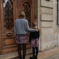 MONTAIGNE jupe sequin rose