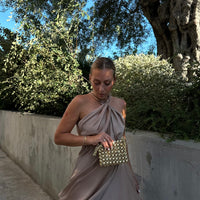 Robe MALENGA beige satin S23