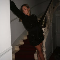 QUEENS robe sequin noir