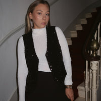 BROADWAY gilet de café sequin noir