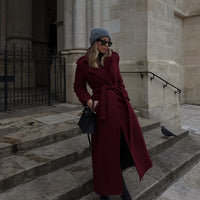 BROOKLYN manteau burgandi version longue