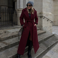 BROOKLYN manteau burgandi version longue
