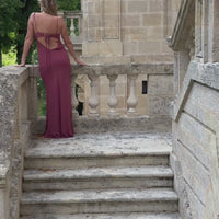 FIGARI robe longue burgandi