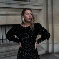 BELLAGIO robe sequin noire