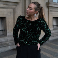 ARCHIVES blouse sequin vert