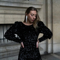 BELLAGIO robe sequin noire
