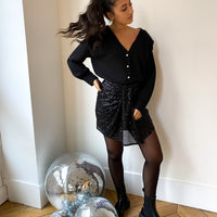 JUPE CAMBON SEQUIN NOIR