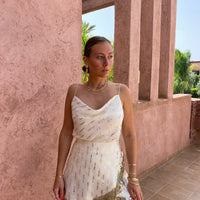 Top TOUBANA sequin blanc