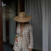 short ST BARTH rayé beige or