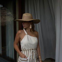 short ST BARTH rayé beige or