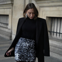 MONTAIGNEjupe sequin silver