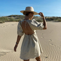 robe dos nu MANLY beige