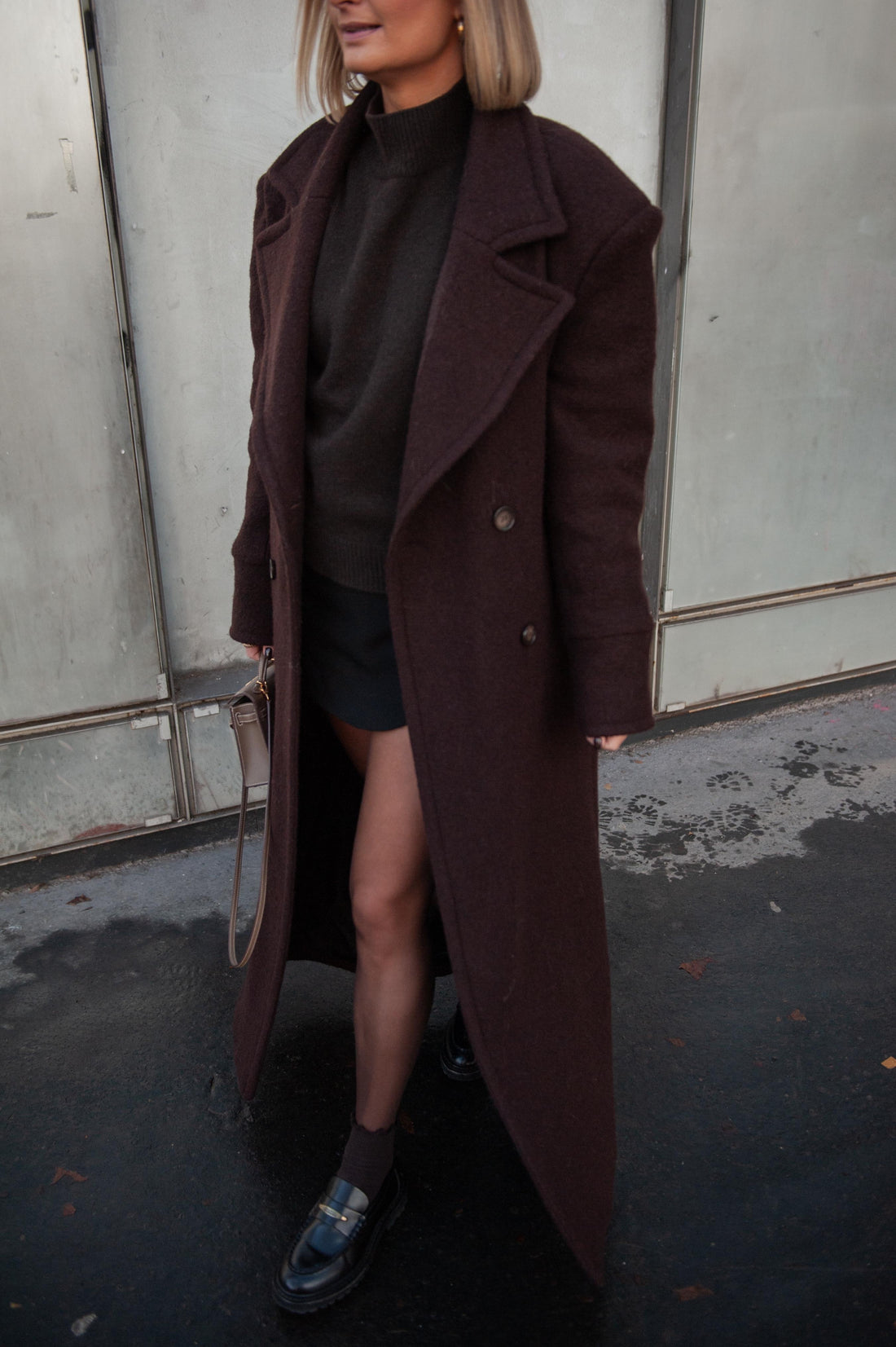 CLYDE manteau choco laine