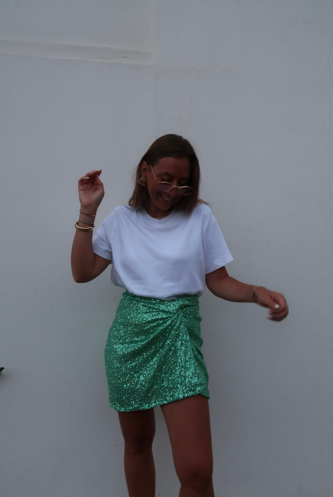 CORFOU jupe sequin saphir