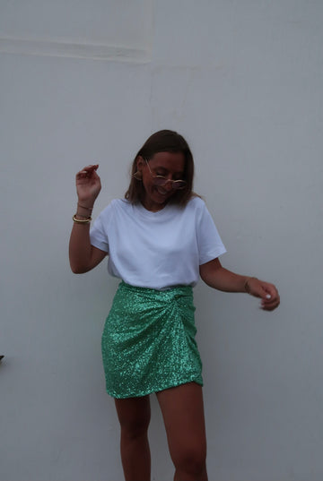 CORFOU jupe sequin saphir