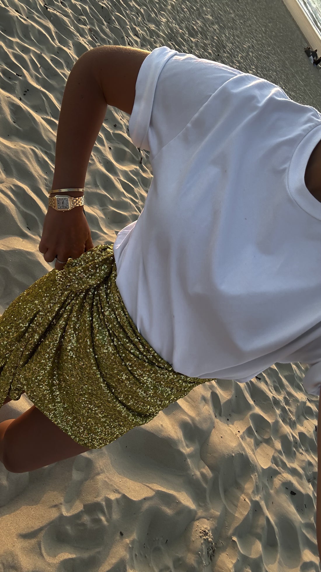 CORFOU jupe sequin anis