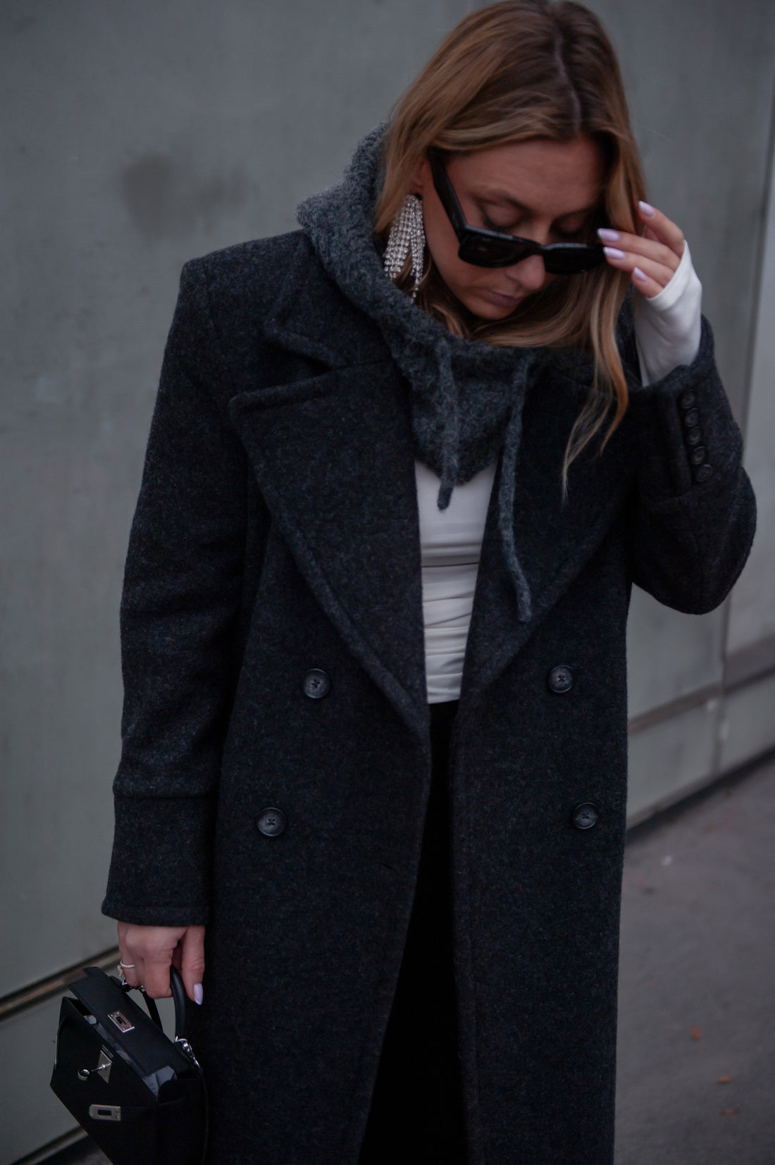 CLYDE manteau anthracite laine