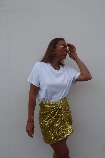 CORFOU jupe sequin anis