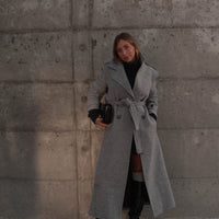 BROOKLYN manteau gris clair version longue