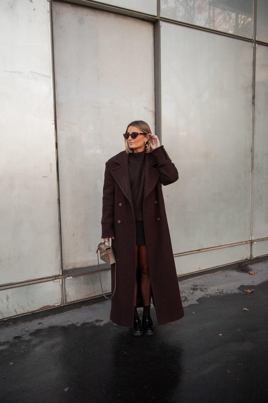 CLYDE manteau choco laine