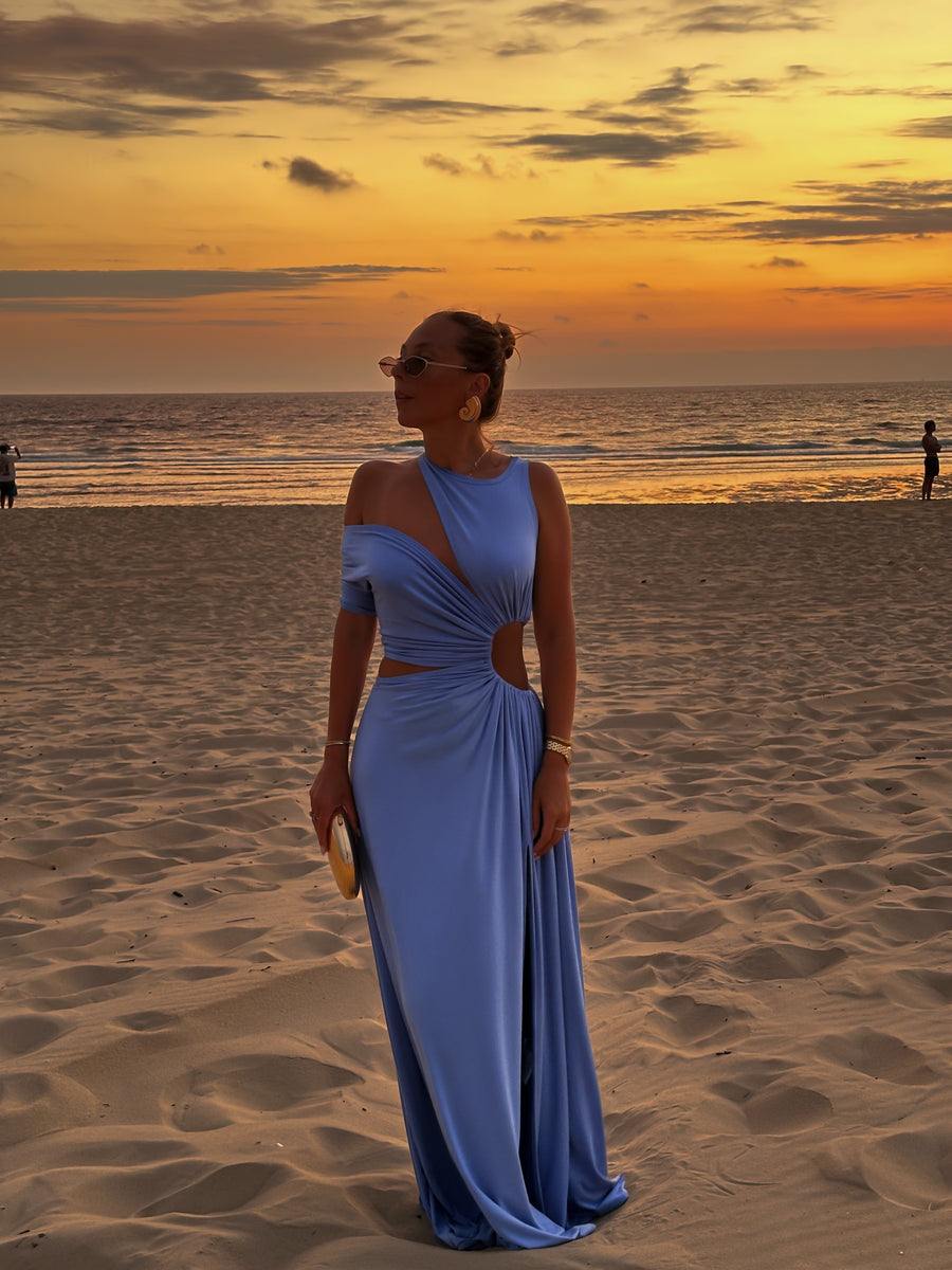 MILOS robe bleu azur