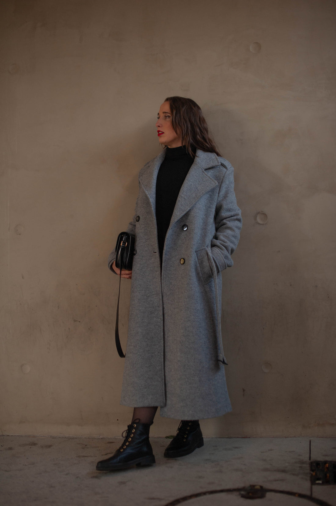 BROOKLYN manteau gris clair version courte