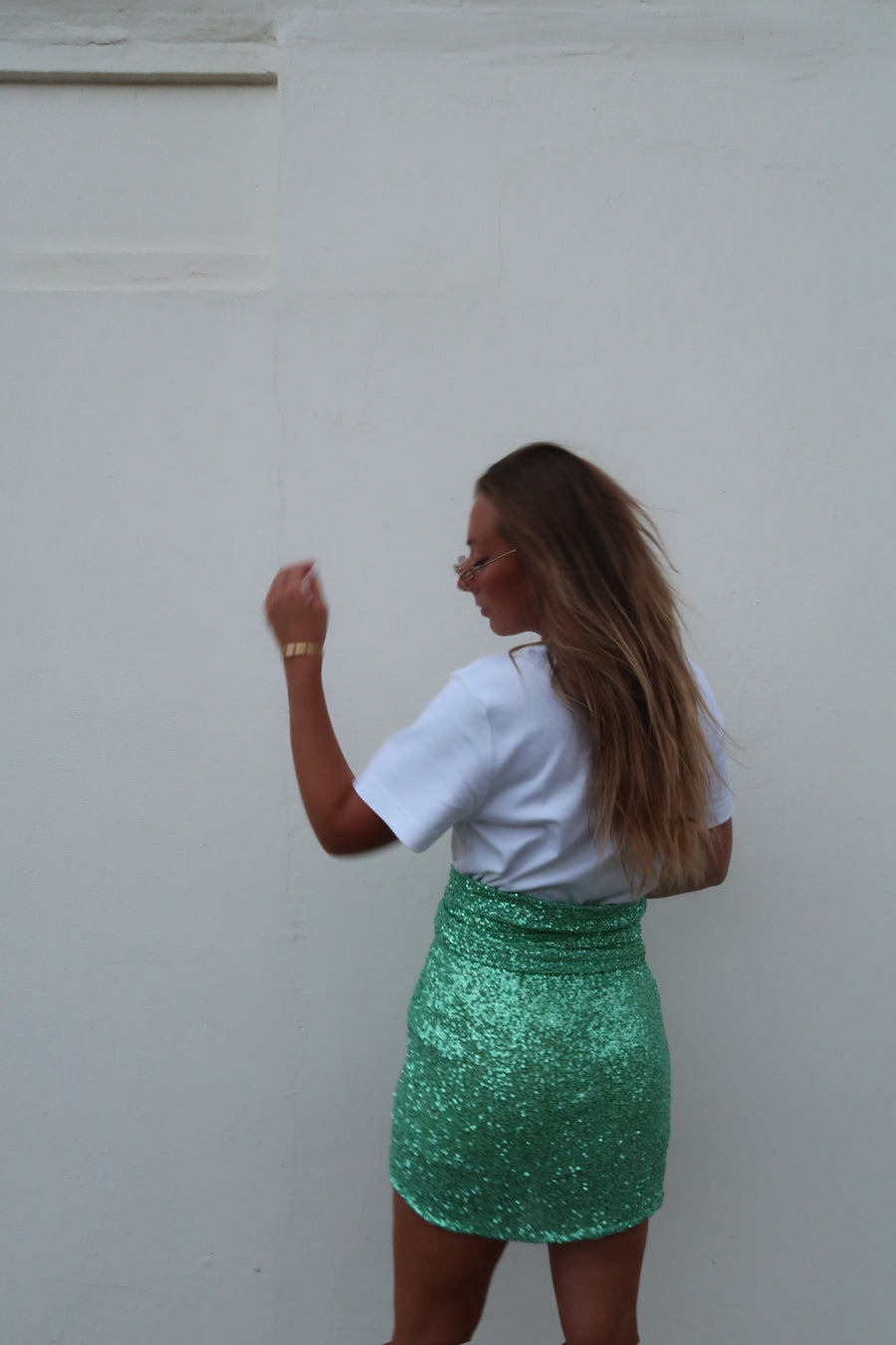 CORFOU jupe sequin saphir