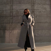 BROOKLYN manteau gris clair version longue