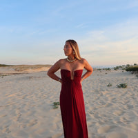 KOS robe burgundi