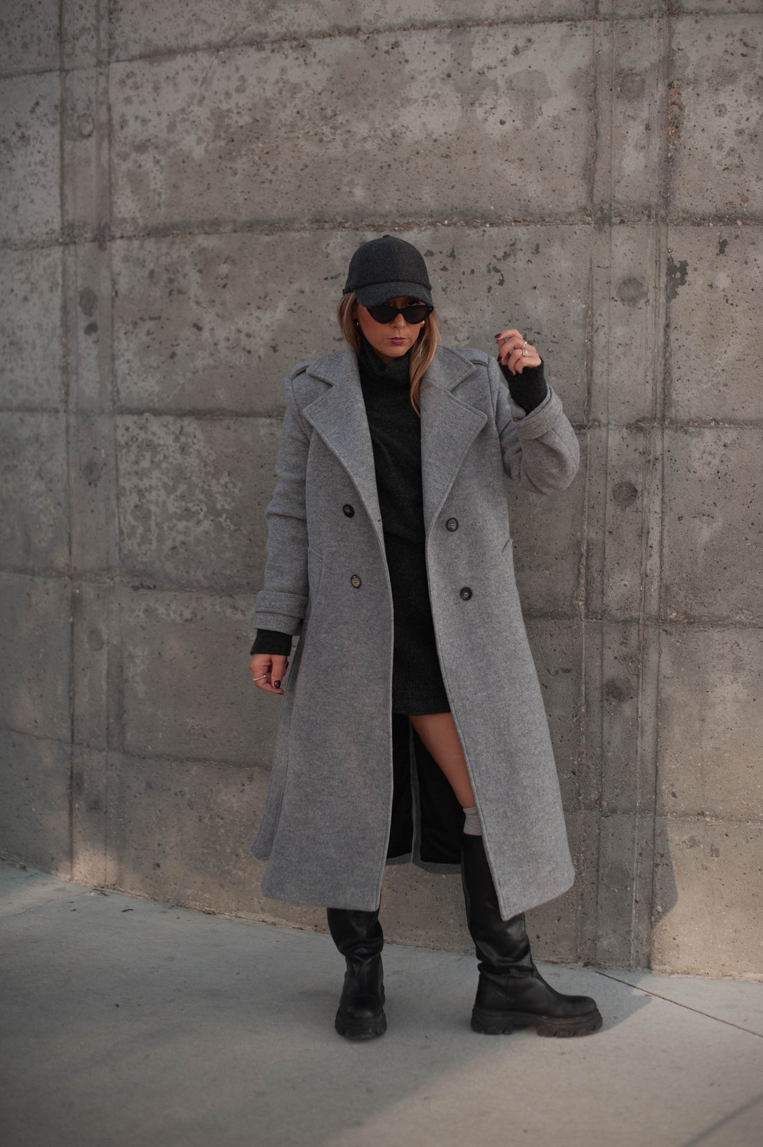 BROOKLYN manteau gris clair version courte