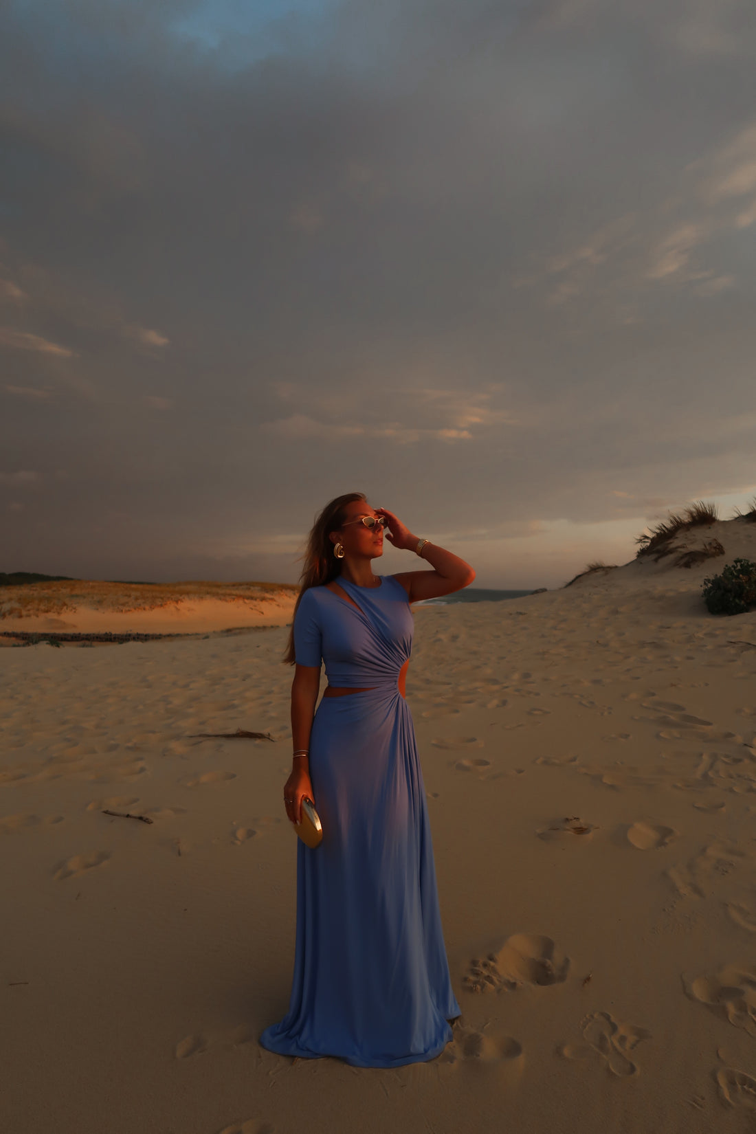 MILOS robe bleu azur