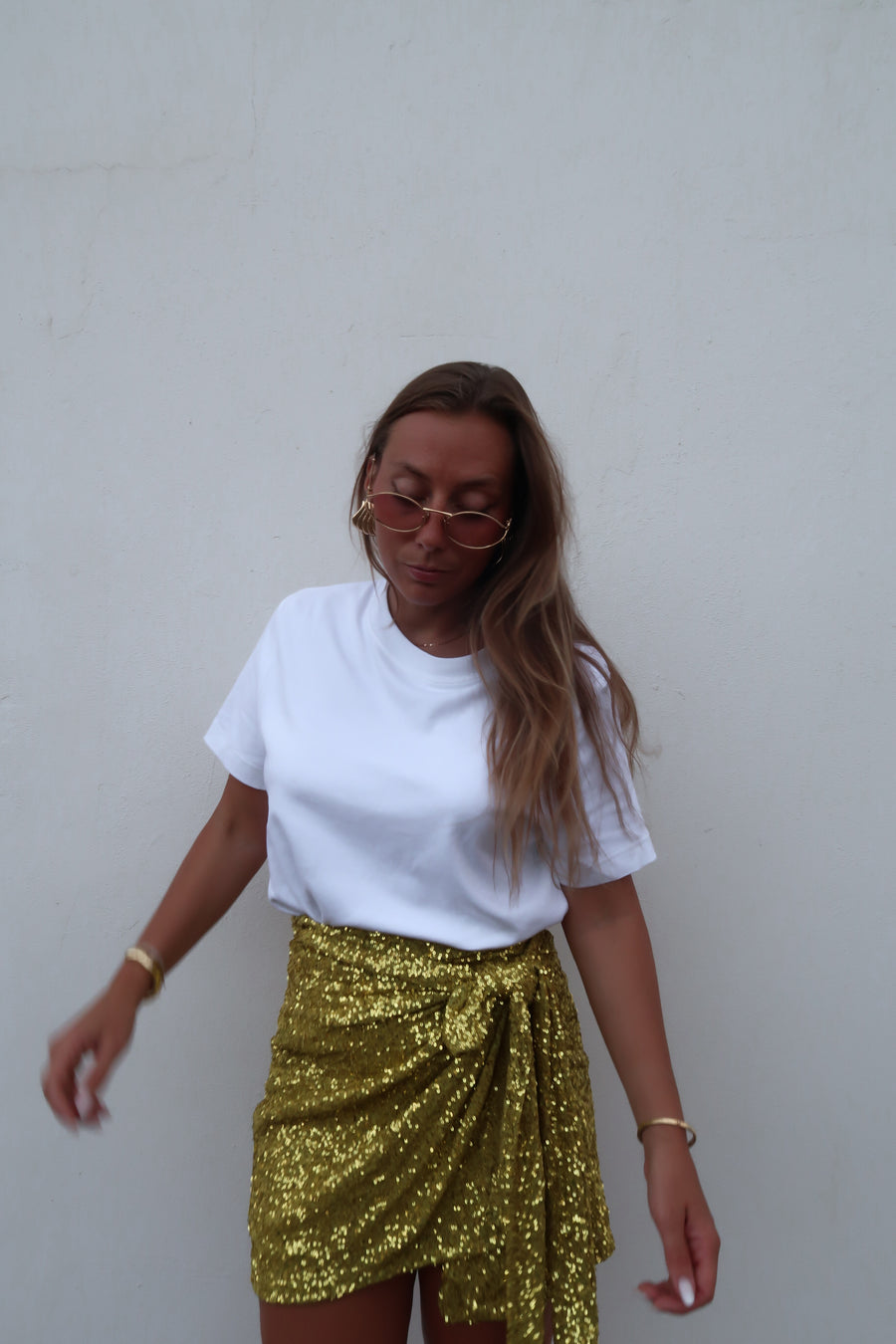 CORFOU jupe sequin anis