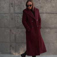 BROOKLYN manteau burgandi version courte