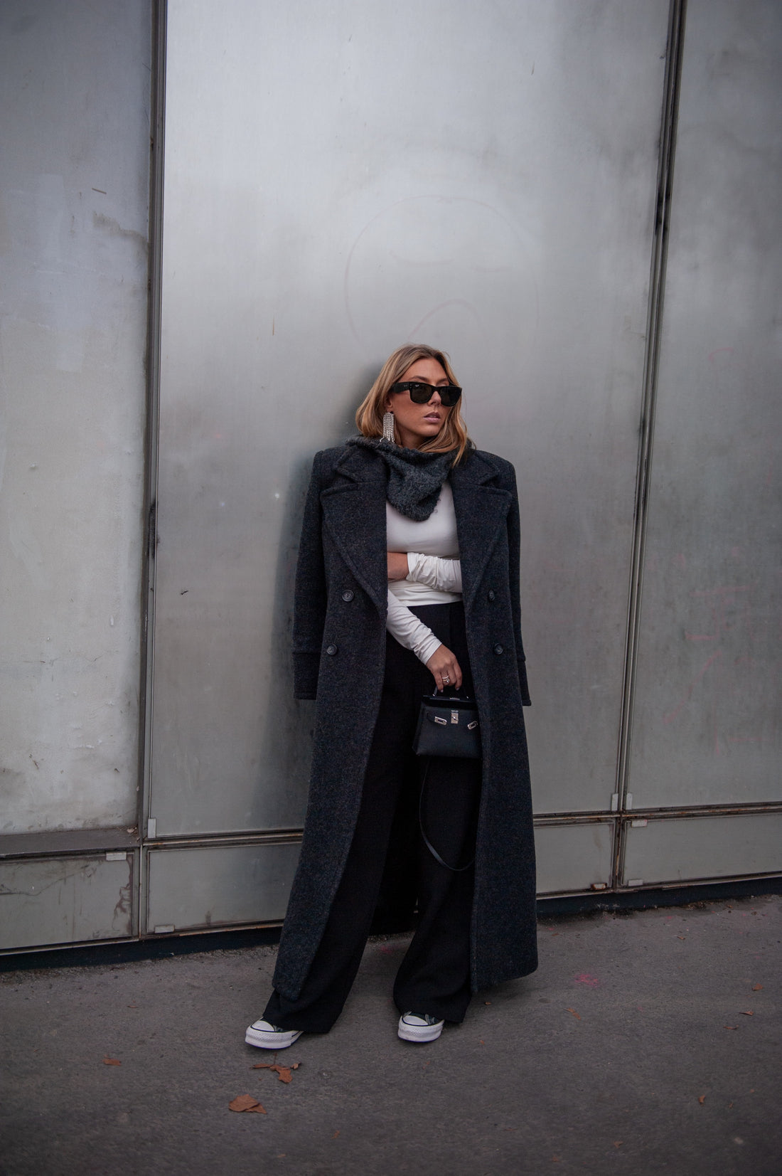 CLYDE manteau anthracite laine